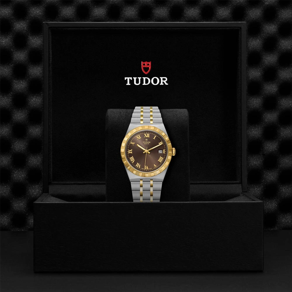 TUDOR Royal 38mm Chocolate Brown Dial Steel & Gold Watch M28503-0007
