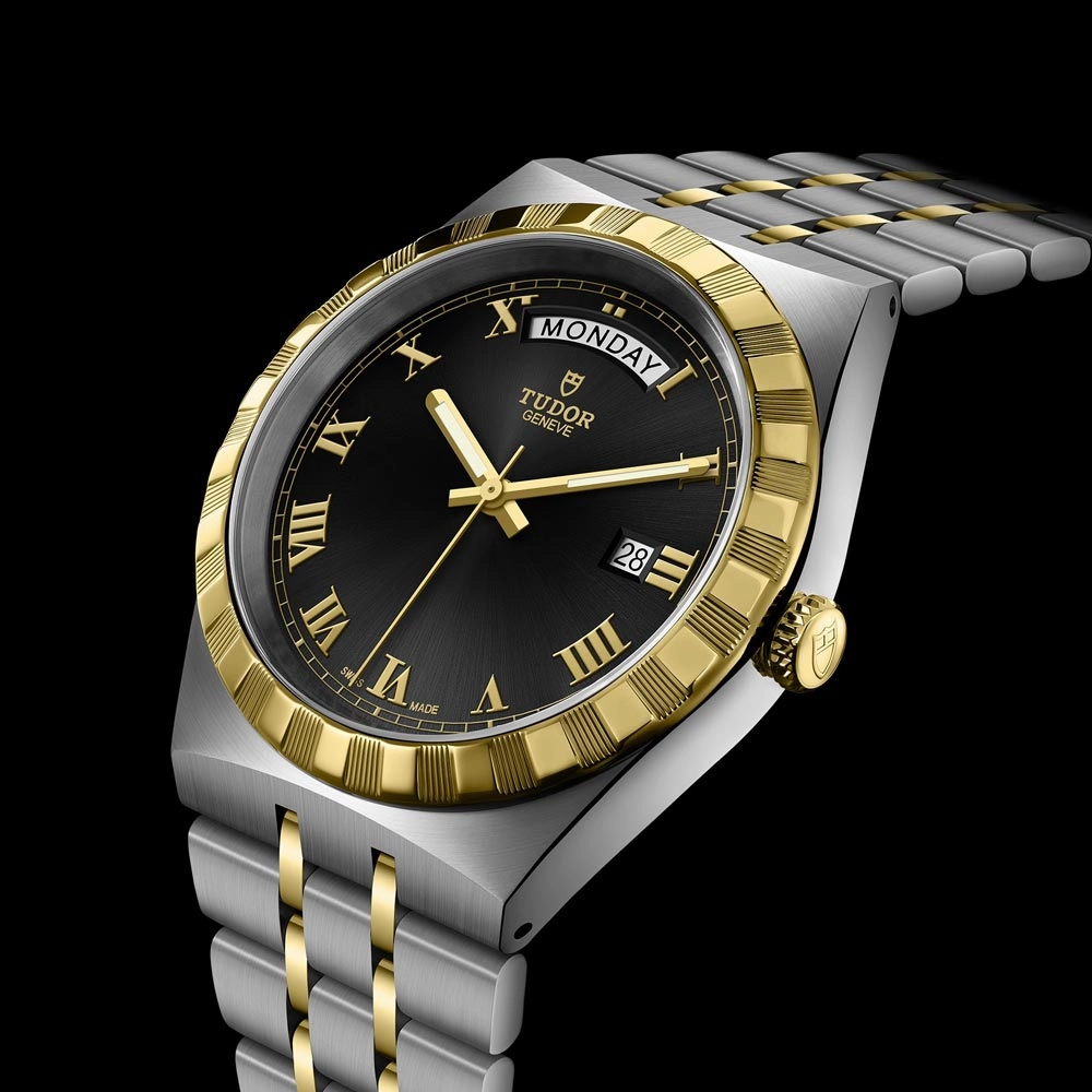 TUDOR Royal 41mm Black Dial Steel & Gold Gents Watch M28603-0003