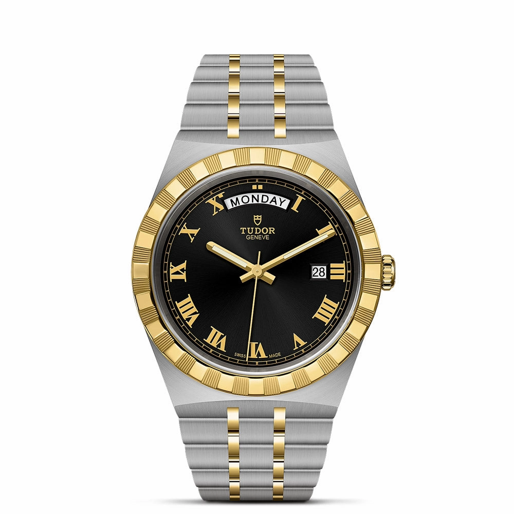 TUDOR Royal 41mm Black Dial Steel & Gold Gents Watch M28603-0003