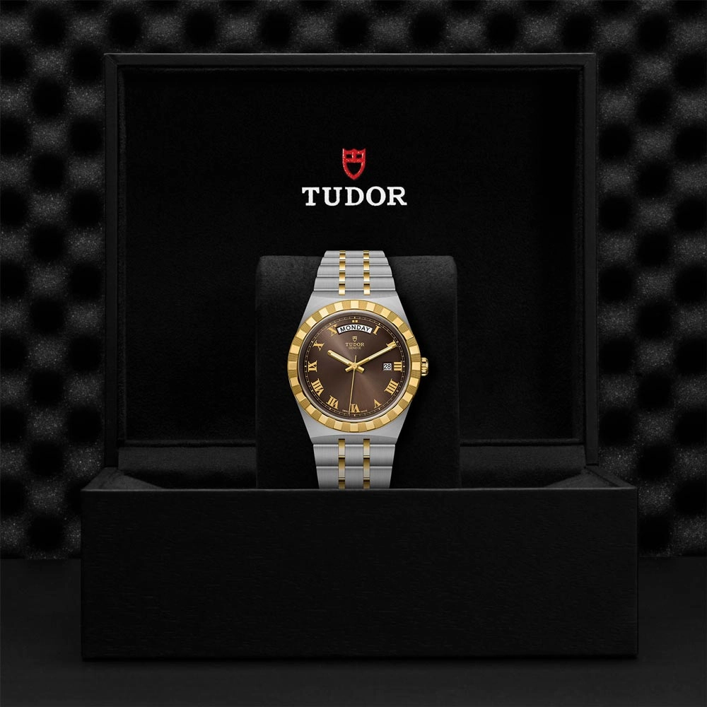 TUDOR Royal 41mm Chocolate Brown Dial Steel & Gold Watch M28603-0007