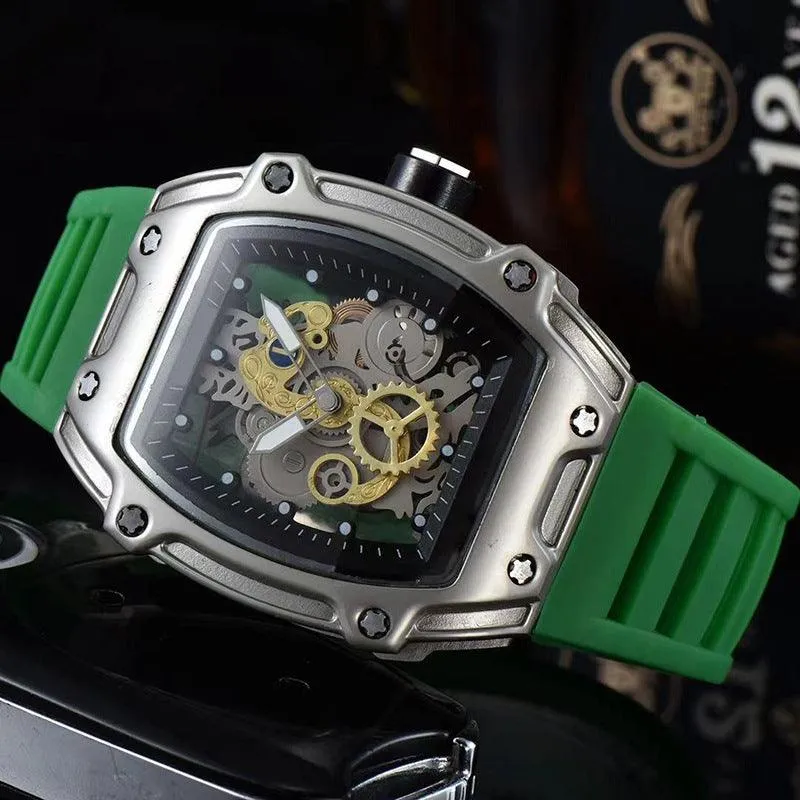 Two Hands Turn Dial Personalized Skeleton Transparent Quartz Watch 