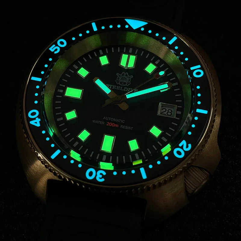 UK Warehouse - Steeldive SD1970S Bronze 6105 Turtle Diving Watch V2