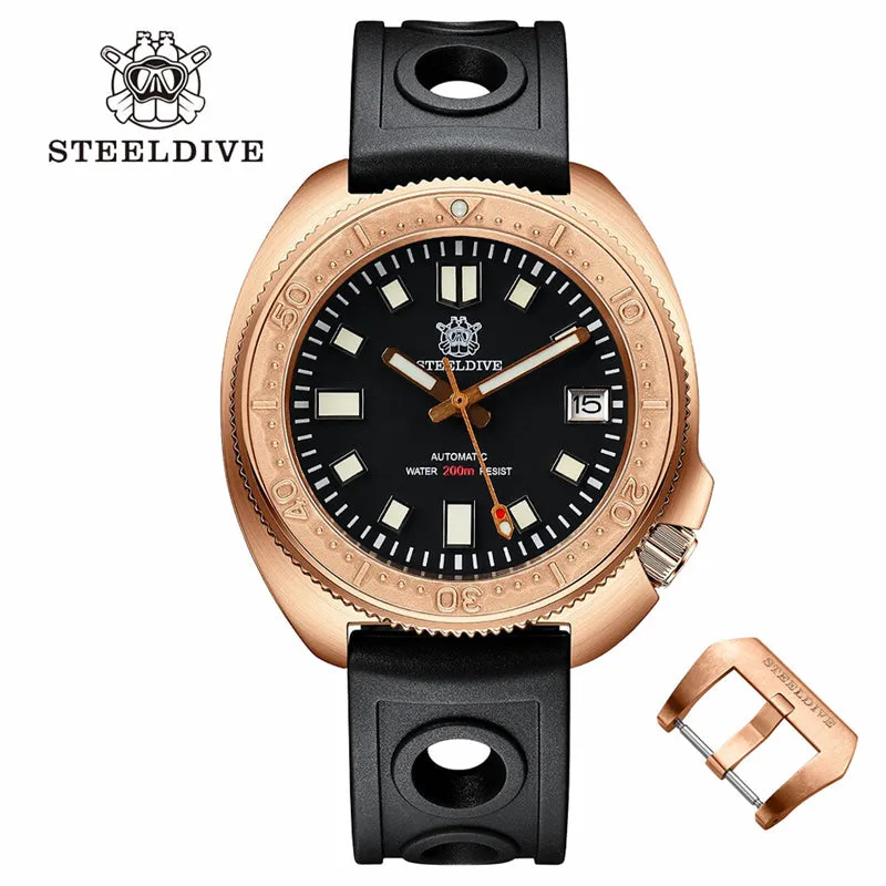 UK Warehouse - Steeldive SD1970S Bronze 6105 Turtle Diving Watch V2