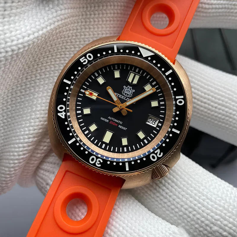 UK Warehouse - Steeldive SD1970S Bronze 6105 Turtle Diving Watch V2