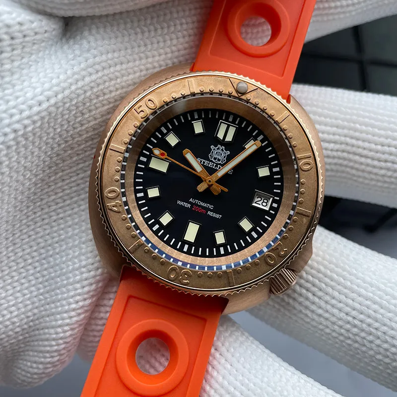 UK Warehouse - Steeldive SD1970S Bronze 6105 Turtle Diving Watch V2