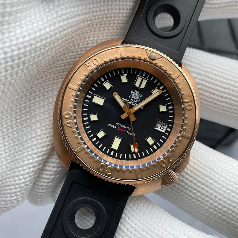 UK Warehouse - Steeldive SD1970S Bronze 6105 Turtle Diving Watch V2
