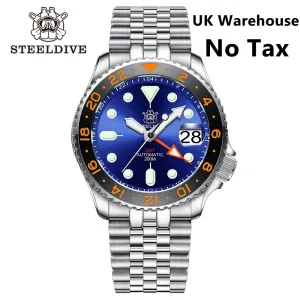 UK Warehouse - Steeldive SD1994 SKX007 NH34 GMT Automatic Watch 