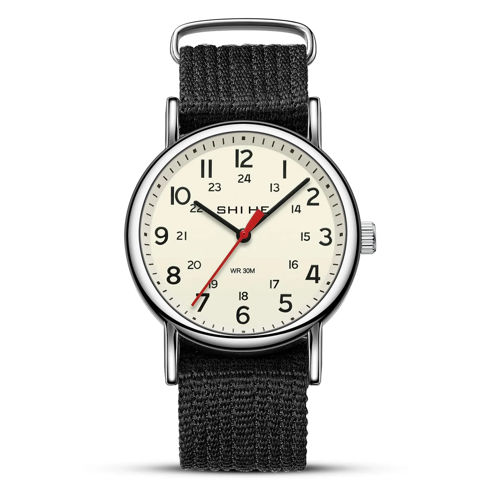 Unisex Military Sports Quartz Watch with Easy-Read Dial and Nylon Strap 