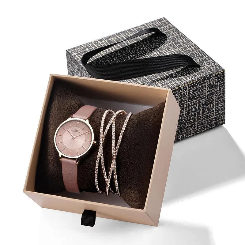 Watch Exquisite Drawer Box Crystal Bracelet Watch Set Source