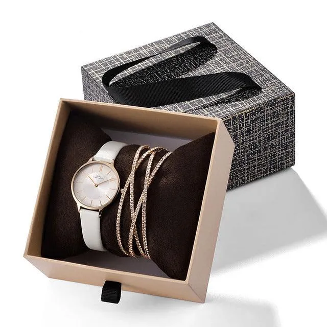 Watch Exquisite Drawer Box Crystal Bracelet Watch Set Source