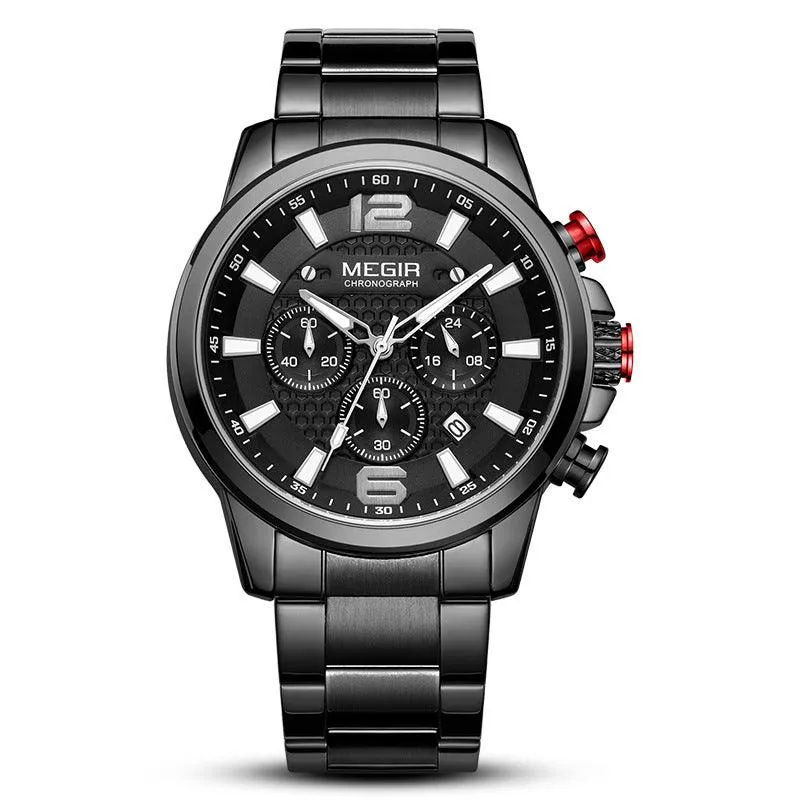 Watch Men's Multi-function Business Sports Steel Belt Men's Spot Quartz Watch 