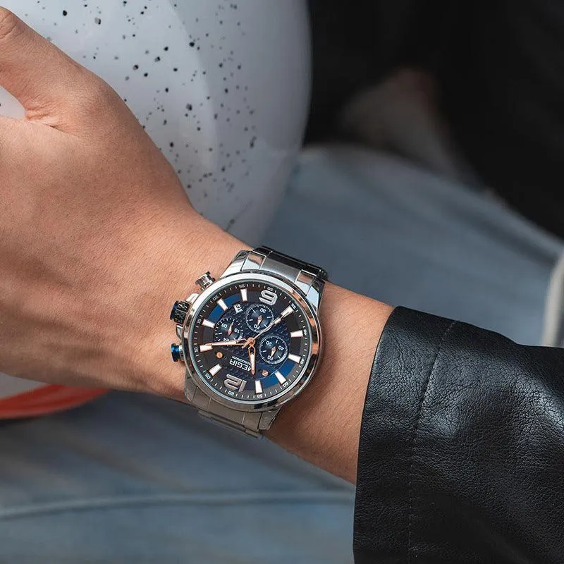 Watch Men's Multi-function Business Sports Steel Belt Men's Spot Quartz Watch