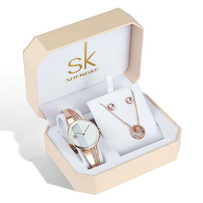 Watch Set Three-piece Rose Gold Watch 