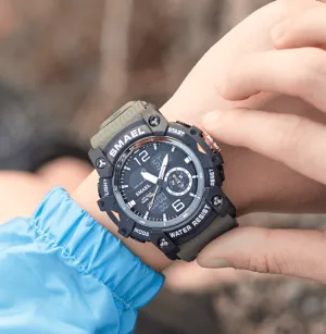 Waterproof Double Display Electronic Quartz Watch 