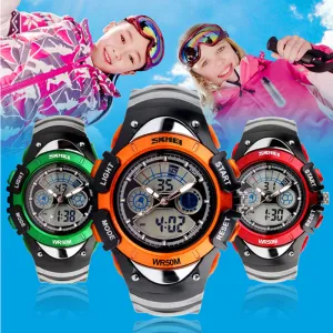 Waterproof Fashion Dual-Time Student Sports Watch 