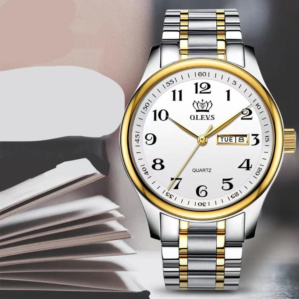 Waterproof Watch Men's Watch Calendar Middle-aged And Elderly Digital Quartz Watch 