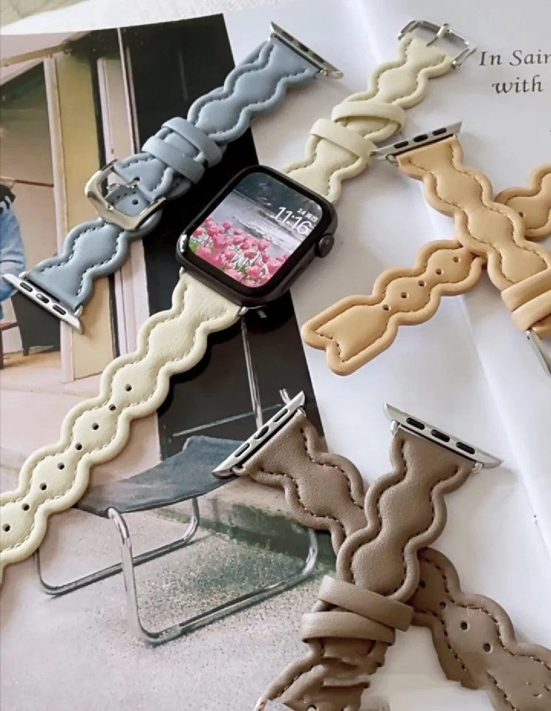 Wave Pattern Small Fragrant Leather Strap 
