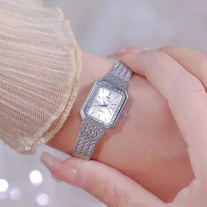 Wheat Table Simple Temperament Small Square Gold Watch 