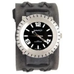 Wheelmen Black Watch with Double X Distressed Black Leather Cuff 