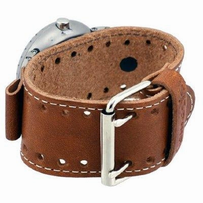 Wheelmen Brown Watch with Stitched Brown Leather Cuff