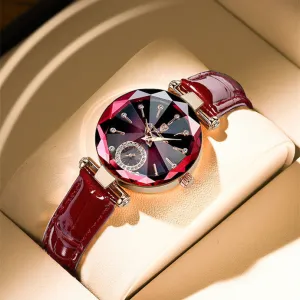 Women's Casual Fashion Waterproof Leather Strap Watch 