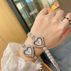 Women's Fashion Casual Diamond Fishbone Watch 