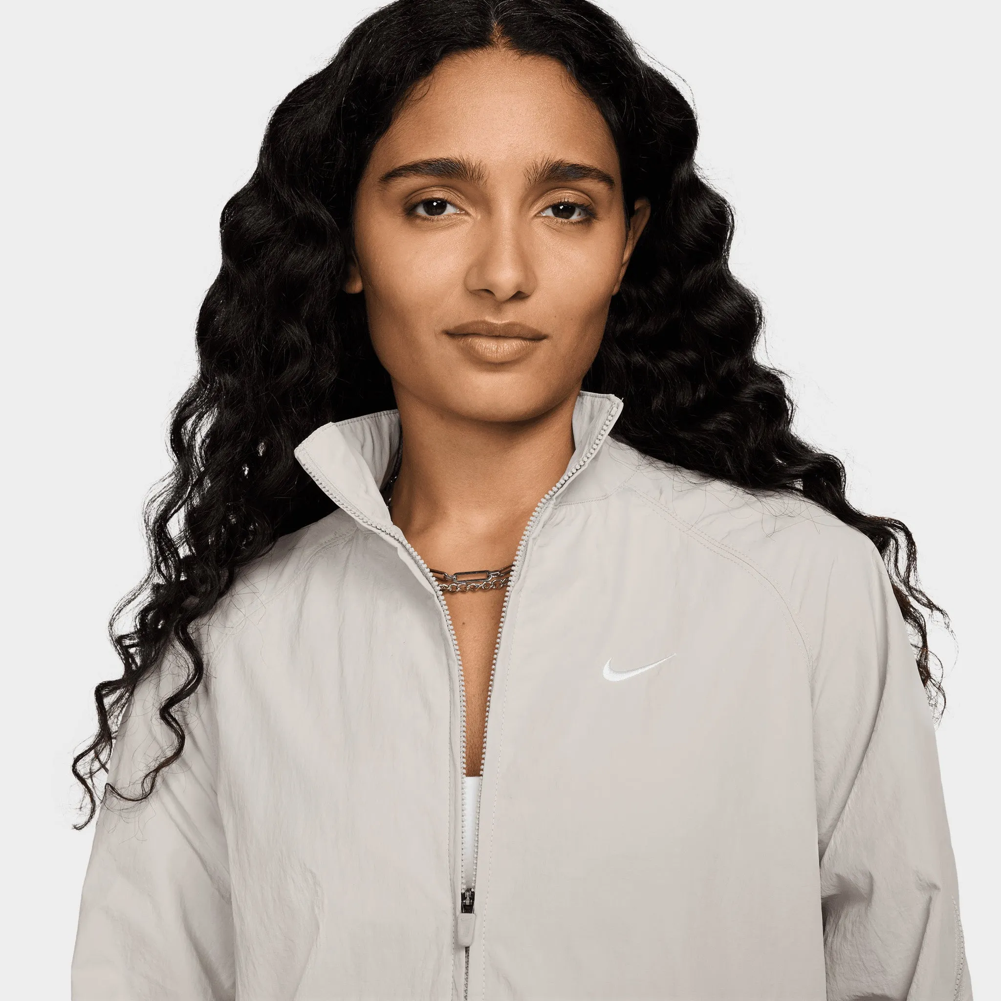 Womens Nike Nike Sportswear Women's Repel Zip Jacket Lt Iron Ore / White