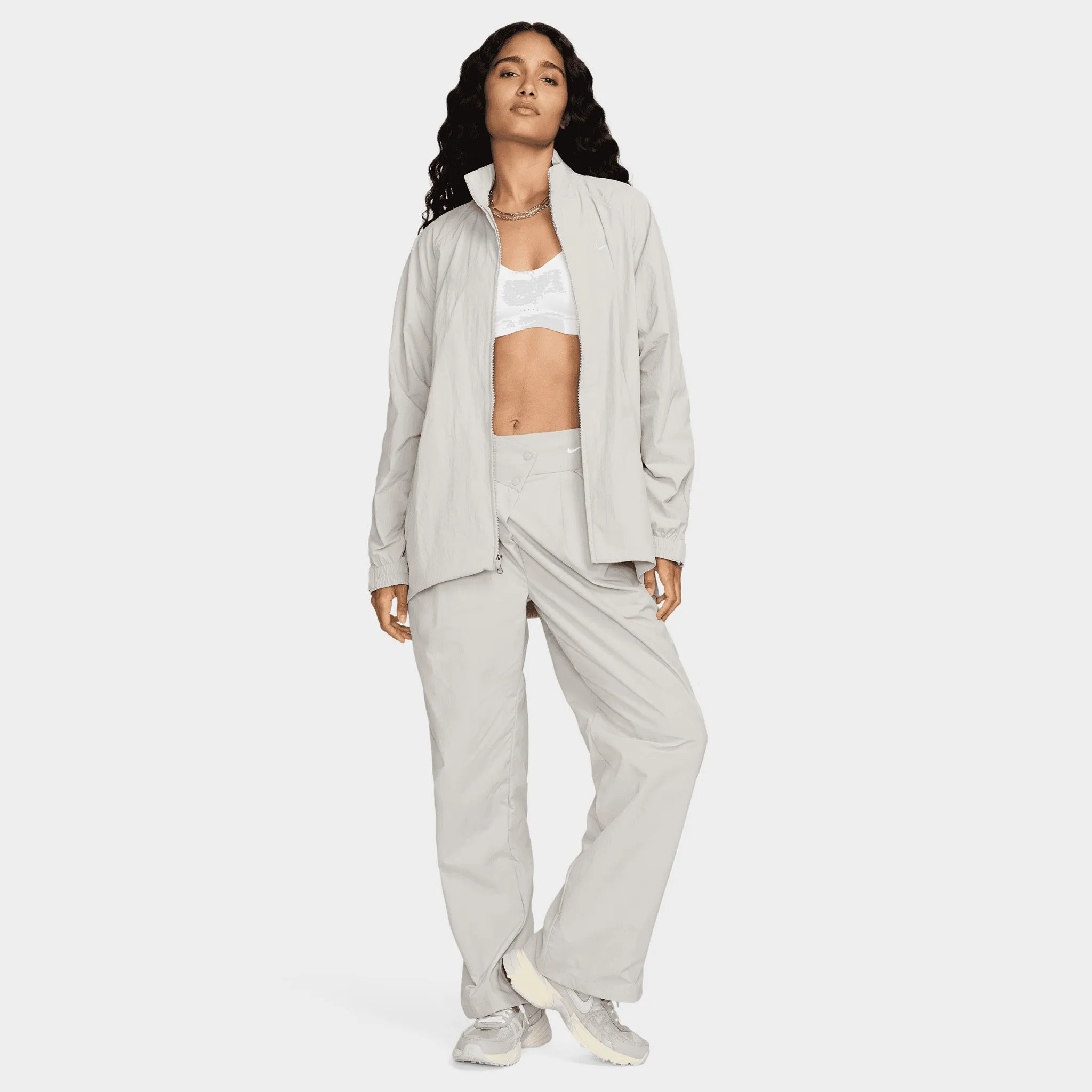 Womens Nike Nike Sportswear Women's Repel Zip Jacket Lt Iron Ore / White
