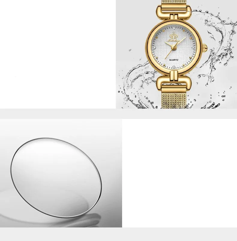 Women's Student Trendy Quartz Watch With Mesh Chain