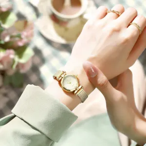 Women's Student Trendy Quartz Watch With Mesh Chain 