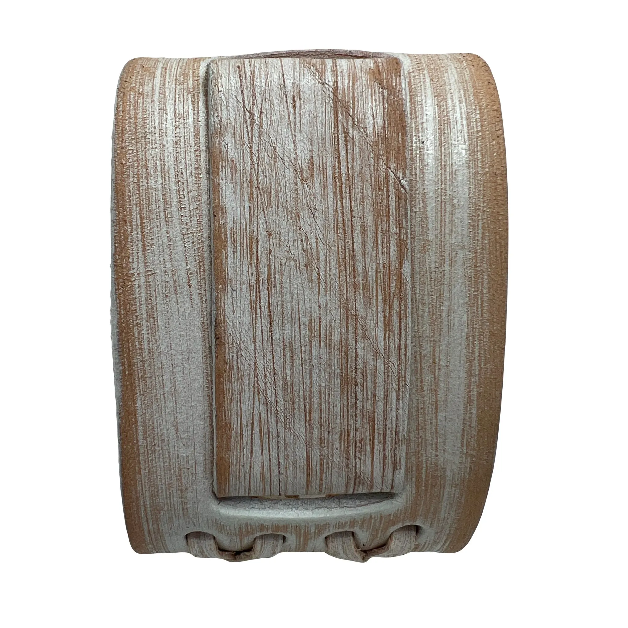 WVDX107W Embossed 3D  Watch with Intage white double x Leather Cuff