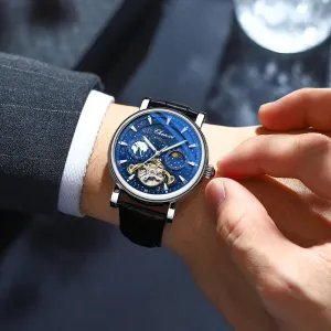 Xinghe Moon Phase Hollow Tourbillon Mechanical Watch Luminous 